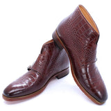 Slip On Double Monk Ankle Boots