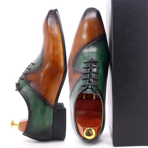 Brown Green Wedding Office Formal Oxford Shoes