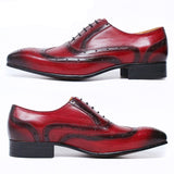 Fashion Black Red Leather Shoes