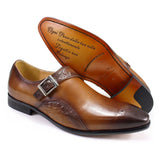 Genuine Leather Strap Dress Shoes For Men