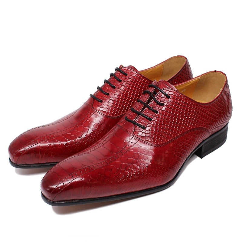 Men Skin Prints Oxford Shoes