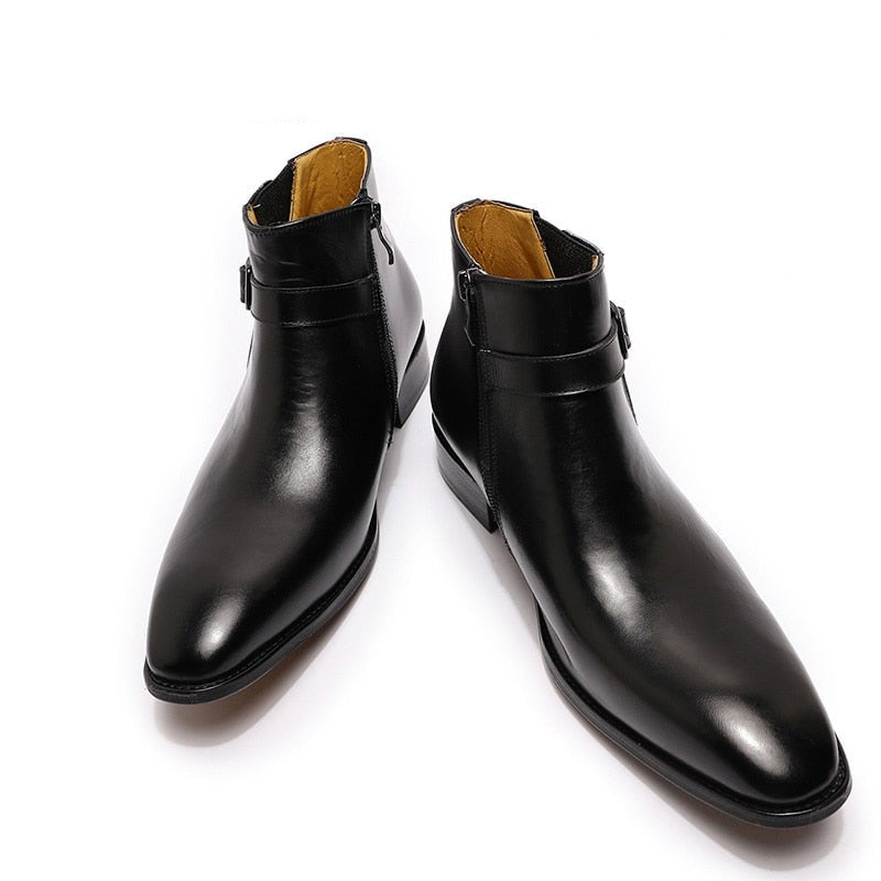 High-Grade Zipper Buckle Strap Chelsea Boot