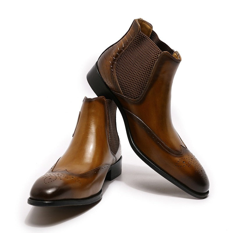 Genuine Leather Wedding Formal Ankle Boots