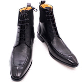 Luxury Brand Mens Genuine Leather Ankle Boots
