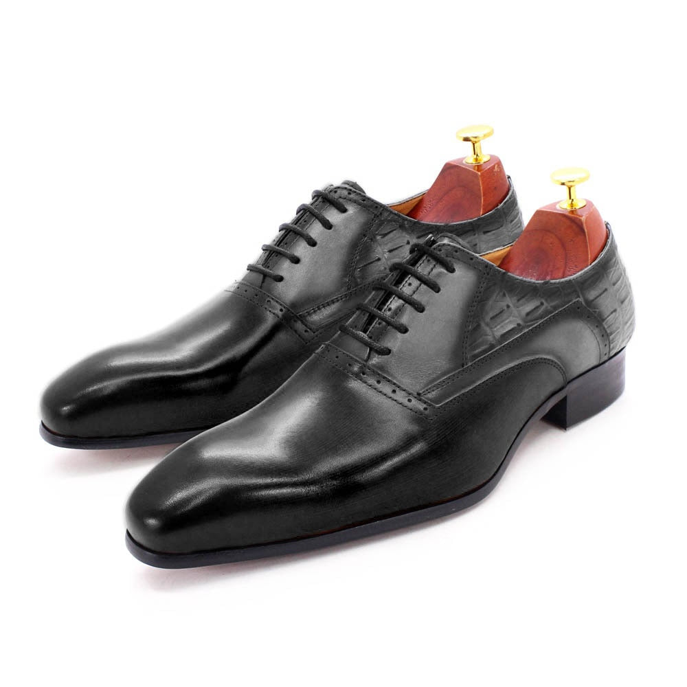 Mens Formal Shoes Genuine Cow Leather Oxford Shoes