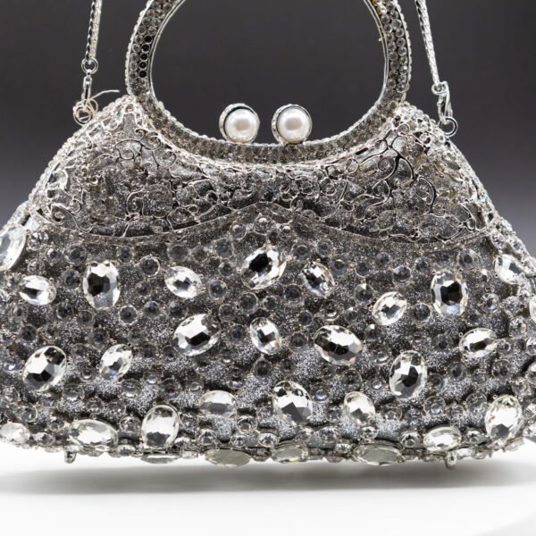Sparkle Soiree Handheld Pouch Clutch - Silver Stone