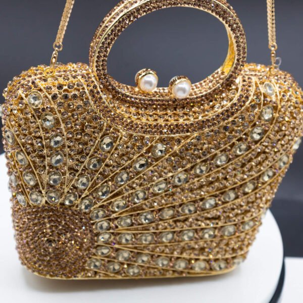 GLIMMER GLAM HANDHELD CLUTCH-GOLD