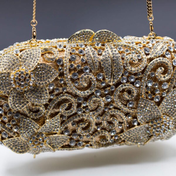 SPARKLEVAULT FLORAL PURSE- SILVER GOLD