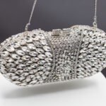 AZURE ALLURE CRYSTAL CLUTCH-SILVER