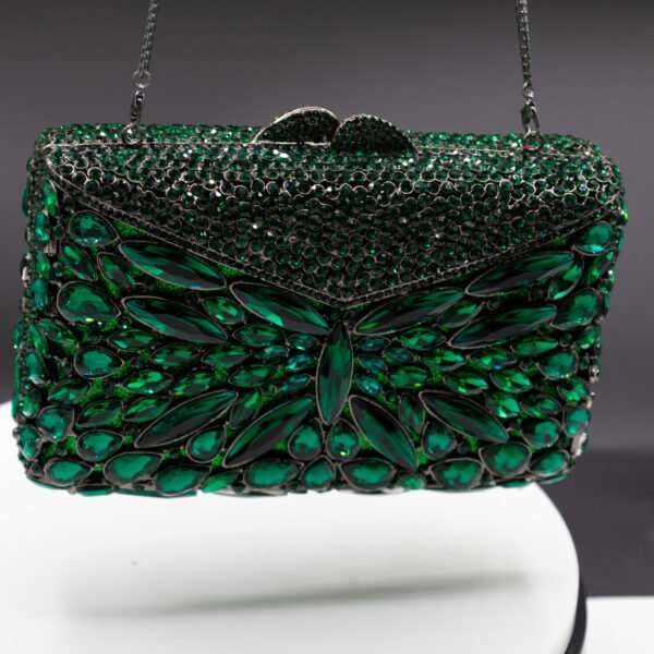 SHIMMER SPECTACLE ENVELOPE CLUTCH- GREEN