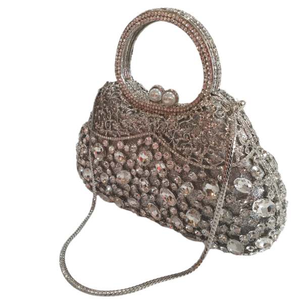 Sparkle Soiree Handheld Pouch Clutch - Silver Stone