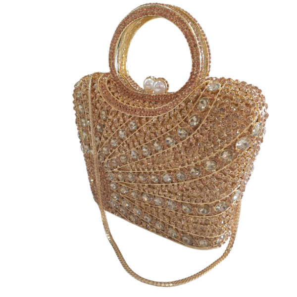 GLIMMER GLAM HANDHELD CLUTCH-GOLD