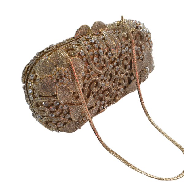 SPARKLEVAULT FLORAL PURSE- SILVER GOLD