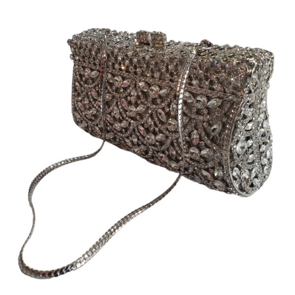 TIARA TOTE CLUTCH- SILVER