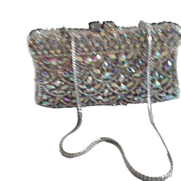 TIARA TOTE CLUTCH-CRYSTAL SILVER