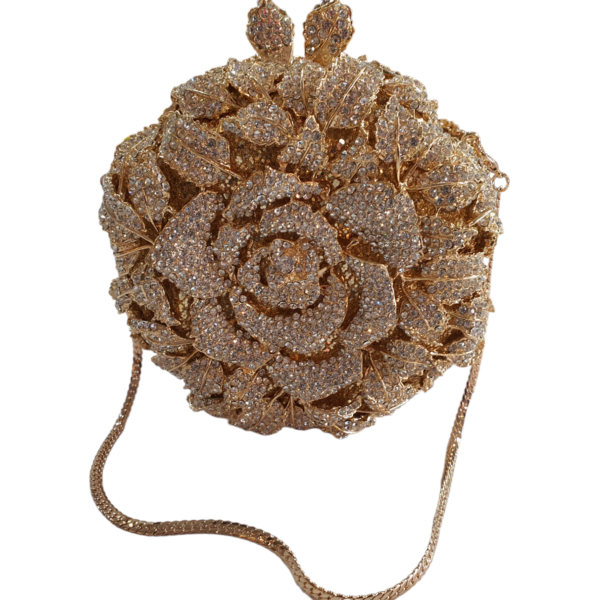 Soirée Sheen Flower Clutch