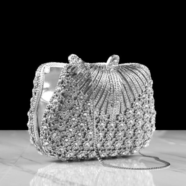 PLATINUM BUTTERFLY PARTY CLUTCH