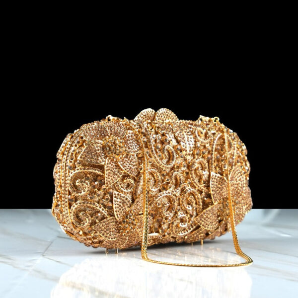 SPARKLEVAULT FLORAL PURSE- GOLD