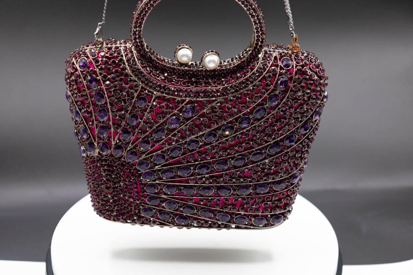 Glimmer Glam Handheld Clutch - Purple - Image 1